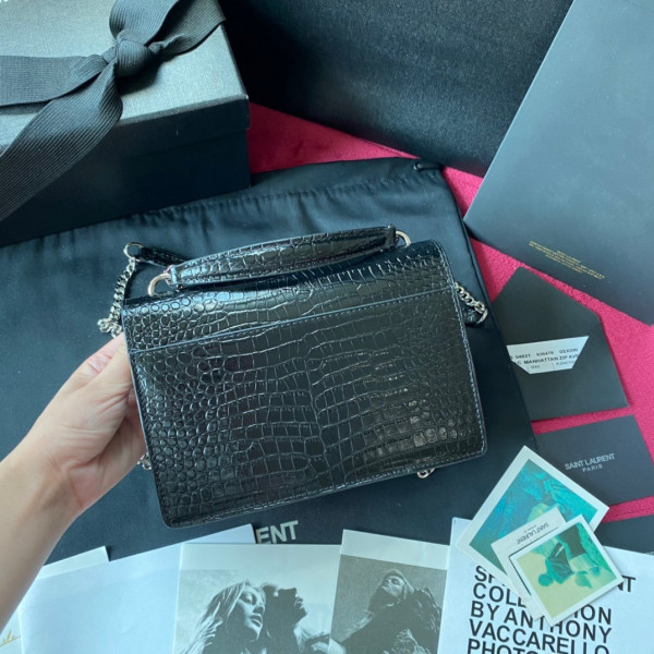 Y*L sunset in crocodile-embossed shiny leather