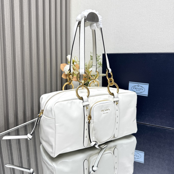 Pra*a dangle medium leather top-handle bag