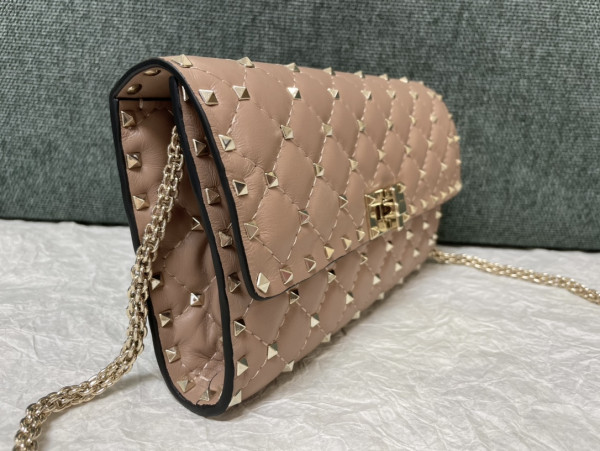 Valentino Rockstud Spike Nappa Leather Crossbody Clutch Bag