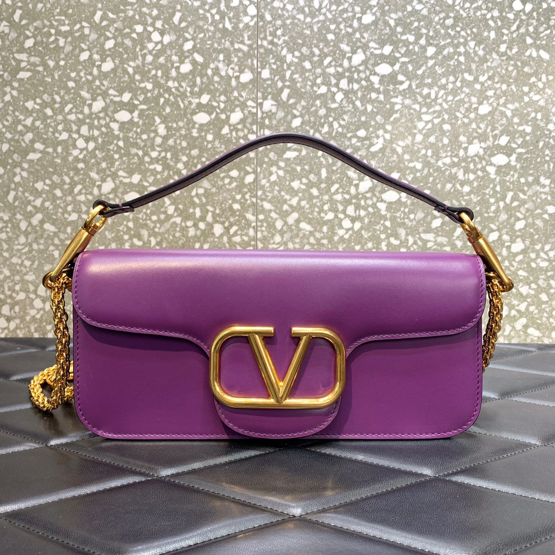 VALENTINO LOCÒ CALFSKIN SHOULDER BAG